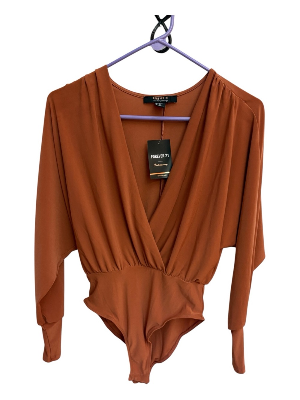 Forever 21 Rust Orange Wrap Bodysuit - Picture 2 of 8